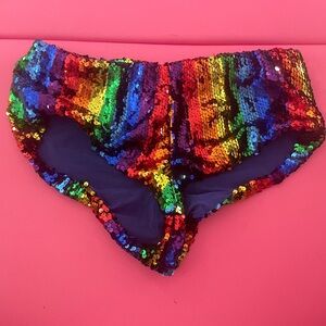 Rainbow Sequin Booty shorts